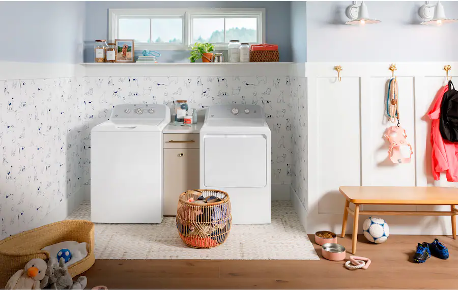 GE 4.3 Cu. Ft. Cold Plus Washer + 7.2 Cu. Ft. Dryer - Image 2