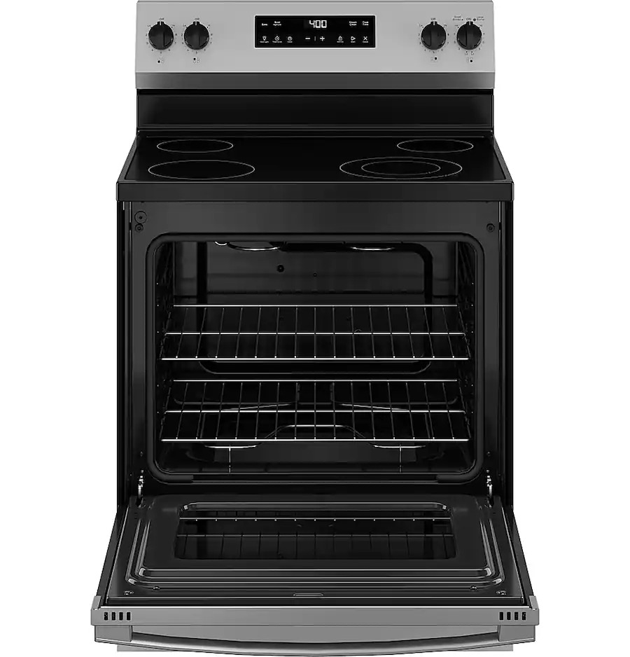 GE - 30 in. Wide 4 Elements 5.3 Cu. Ft. Freestanding Electric Range with Steam Cleaning and Radiant Cooktop - Image 10