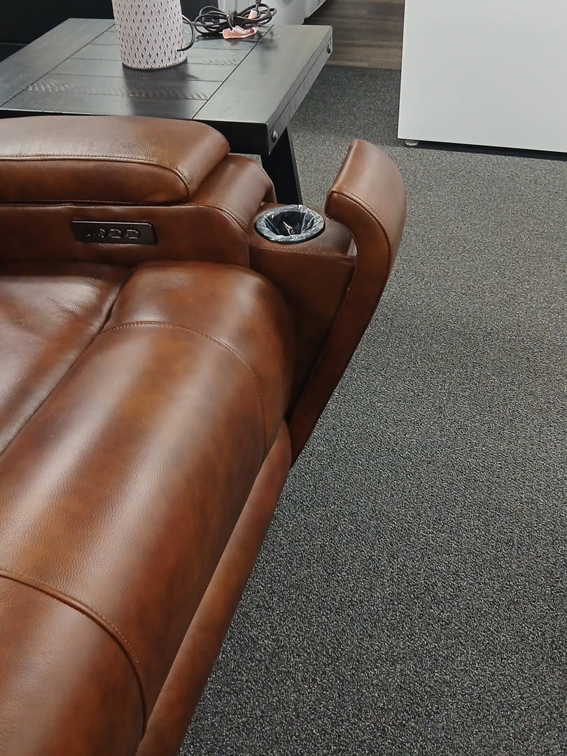Cheers Power Sectional - Brazil Saddle Leather - Image 3