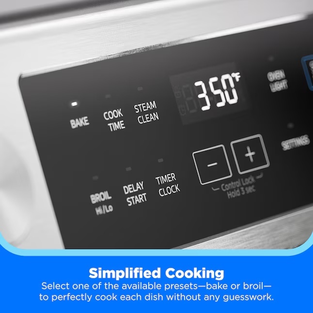 Midea 6.1 Cu. Ft. Freestanding Gas Range with Steam Clean – Stainless Steel - Image 9