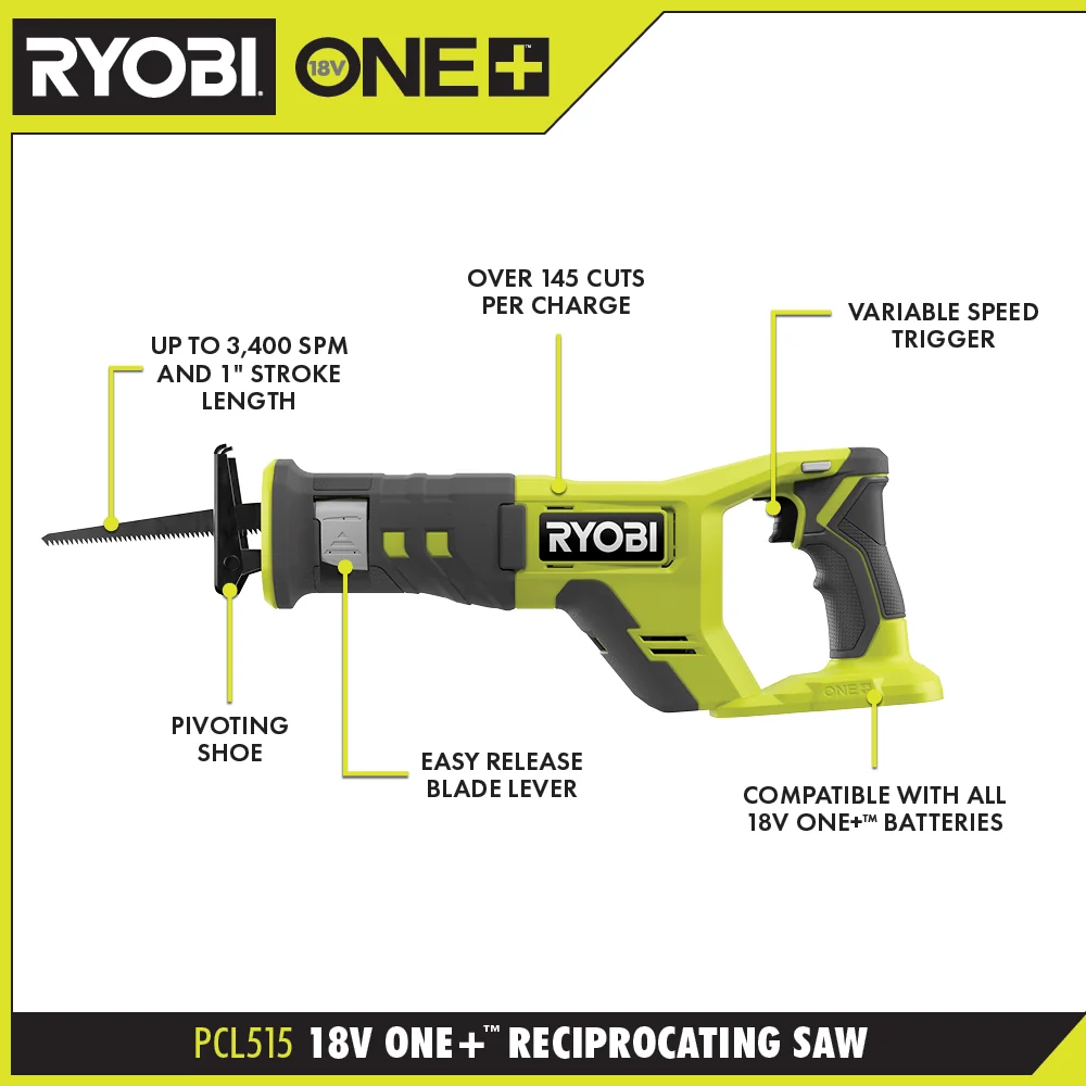 RYOBI ONE+ 18V Cordless 6-Tool Combo Kit with Batteries, Charger & Tool Bag - Image 2