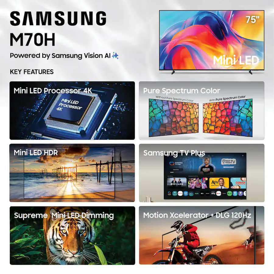 Samsung 75" Class M70H Series Mini LED 4K UHD Smart TV with Gaming Hub - Image 2