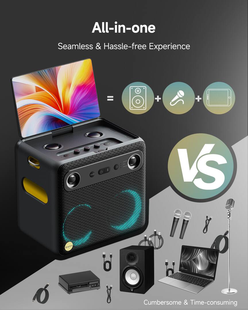 iKarao Break X2 Portable Karaoke Machine with 10.1" Touchscreen and 2 Wireless Microphones - Image 6
