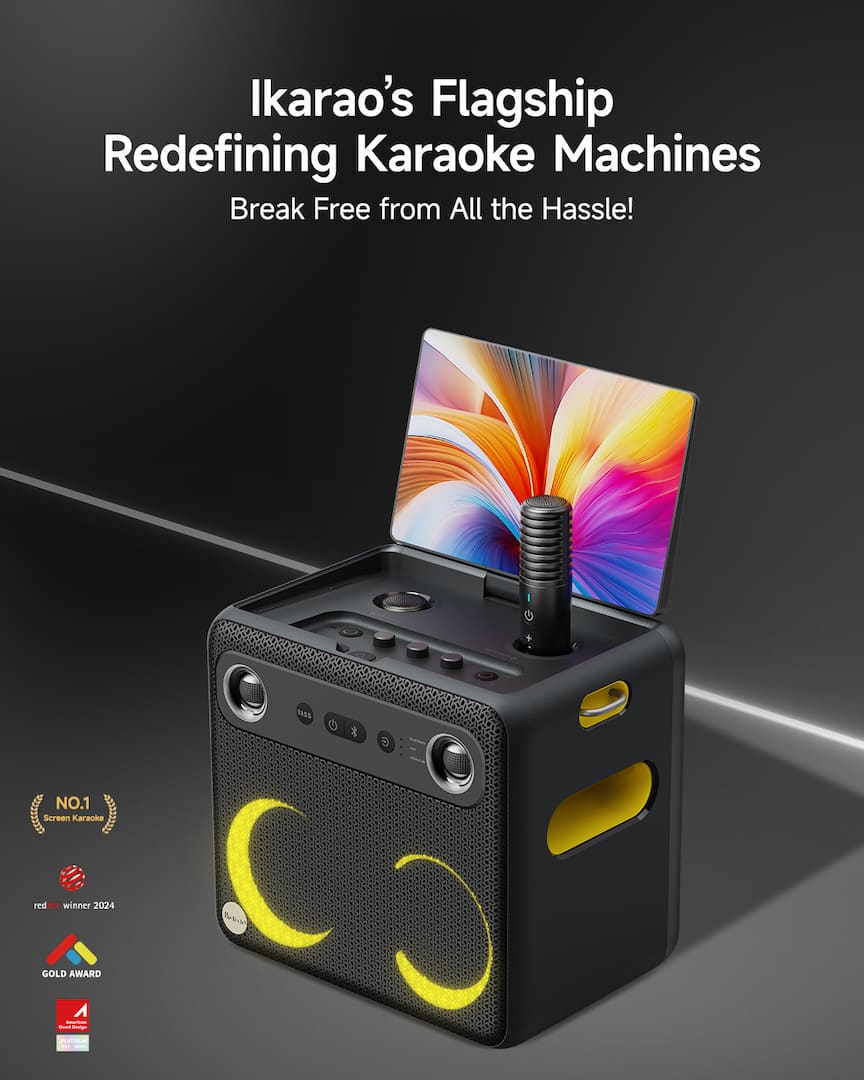 iKarao Break X2 Portable Karaoke Machine with 10.1" Touchscreen and 2 Wireless Microphones - Image 3